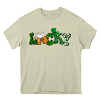 Mossy Lucky with beer St. Patricks day Heavy Core Tee - HowdyJamesFarm