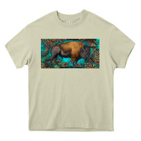 Mossy Bison with leopard and turquoise Heavy Core Tee - RanaPortraitStore