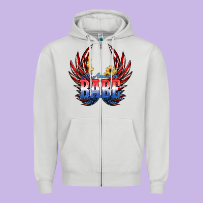 All America Babe Zipper Hoodie Designed By Jahusdesignshop