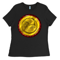 Black american football round earrings Ladies Tee - BundleAndBundleShop