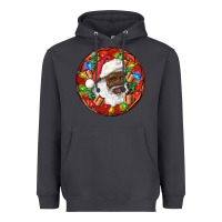 Smoke Black Santa Christmas Heavyweight Hoodie - RanaPortraitStore