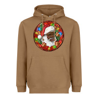 Toasted Coconut Black Santa Christmas Heavyweight Hoodie - RanaPortraitStore