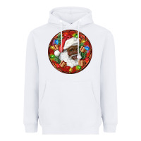 White Black Santa Christmas Heavyweight Hoodie - RanaPortraitStore