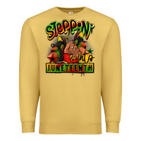 Antique Gold Steppin' into Juneteenth black girl sneakers Premium Sweatshirt - RanaPortraitStore