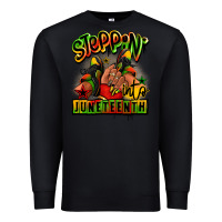 Black Steppin' into Juneteenth black girl sneakers Premium Sweatshirt - RanaPortraitStore