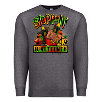 Charcoal Heather Steppin' into Juneteenth black girl sneakers Premium Sweatshirt - RanaPortraitStore