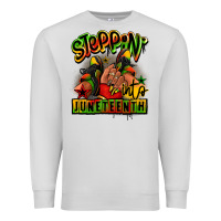 Dove Grey Steppin' into Juneteenth black girl sneakers Premium Sweatshirt - RanaPortraitStore