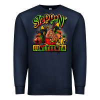 Navy Steppin' into Juneteenth black girl sneakers Premium Sweatshirt - RanaPortraitStore