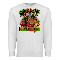 Oatmeal Heather Steppin' into Juneteenth black girl sneakers Premium Sweatshirt - RanaPortraitStore