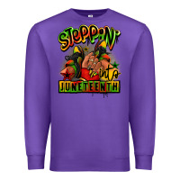 Purple Steppin' into Juneteenth black girl sneakers Premium Sweatshirt - RanaPortraitStore