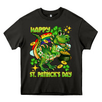 Asphalt Happy St. Patrick's Day T-rex Heavy Core Tee - CowGirlArtShop