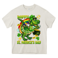 Happy St. Patrick's Day T-rex Heavy Core Tee | Teevron