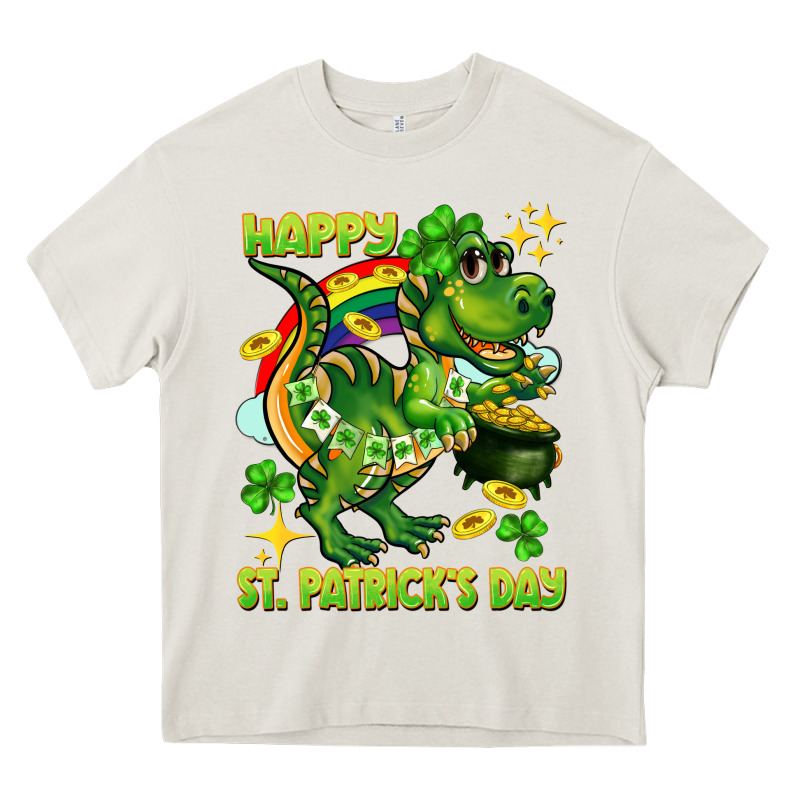 Happy St. Patrick's Day T-rex Heavy Core Tee by CowGirlArtShop | Teevron