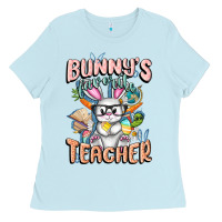 Baby Blue Bunny's Favorite Teacher Easter Day Ladies Tee - FaDigitalArtStudio