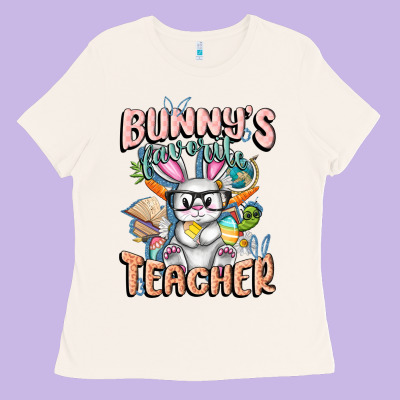 Bunny's Favorite Teacher Easter Day Ladies Tee Designed By Fadigitalartstudio