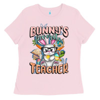 Bubblegum Pink Bunny's Favorite Teacher Easter Day Ladies Tee - FaDigitalArtStudio