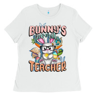 White Bunny's Favorite Teacher Easter Day Ladies Tee - FaDigitalArtStudio
