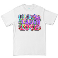 White Live laugh love hippie Valentine's Day Premium Tee - FaDigitalArtStudio