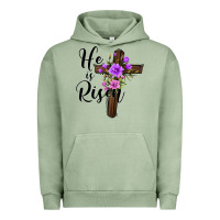 Pigment Oil Green he is risen matthew 28 6 Urban Hoodie - Jasminsmagicworld