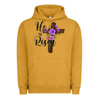 Pigment Peanut Butter he is risen matthew 28 6 Urban Hoodie - Jasminsmagicworld