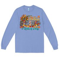 Colony Blue Thankful Blessed Kind Of Mess Long Sleeve Tee - CowhideDigitalArt