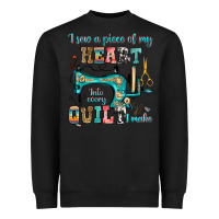 Black i sew a piece of my heart into every quilt i make Heavyweight Sweatshirt - RanaPortraitStore