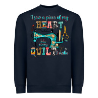 Navy i sew a piece of my heart into every quilt i make Heavyweight Sweatshirt - RanaPortraitStore