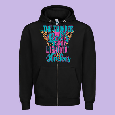 The Thunder Rolls And The Lightnin’ Strİkes Zipper Hoodie Designed By Jahusdesignshop
