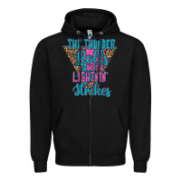 Black THE THUNDER ROLLS AND THE LIGHTNIN’ STRİKES Zipper Hoodie - JahusDesignShop