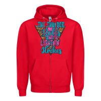 Red THE THUNDER ROLLS AND THE LIGHTNIN’ STRİKES Zipper Hoodie - JahusDesignShop