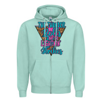 Seafoam THE THUNDER ROLLS AND THE LIGHTNIN’ STRİKES Zipper Hoodie - JahusDesignShop