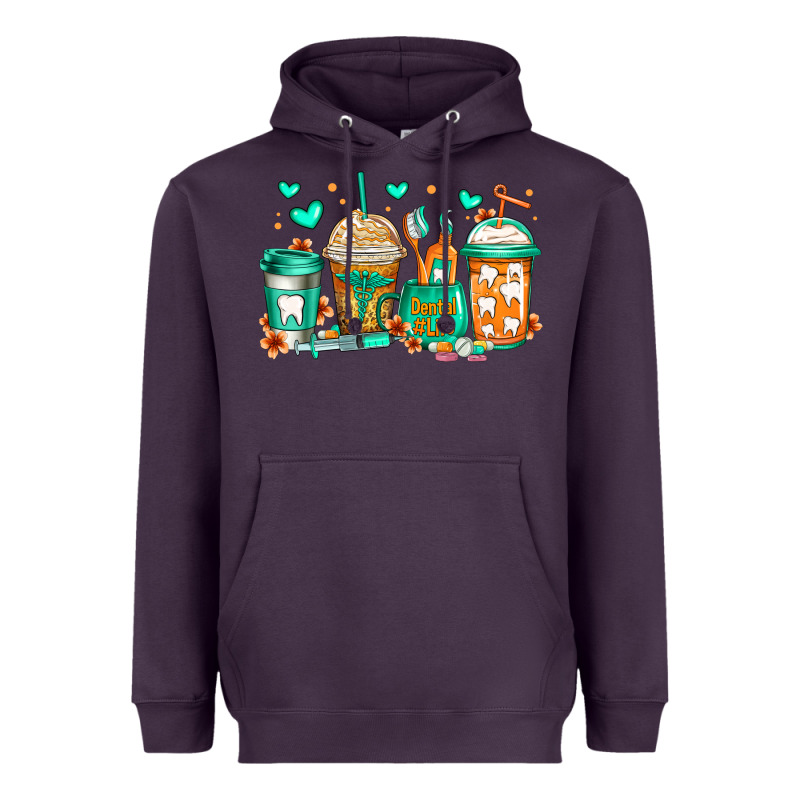 Dental Life Coffee Cups Heavyweight Hoodie by Jasminsmagicworld | Teevron