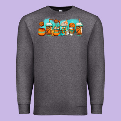 Basketball Coffee Cups Premium Sweatshirt Designed By Jasminsmagicworld