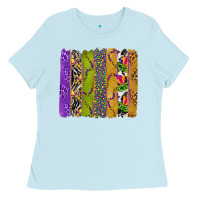 Baby Blue Mardi Gras Brushstrokes Ladies Tee - BundleAndBundleShop