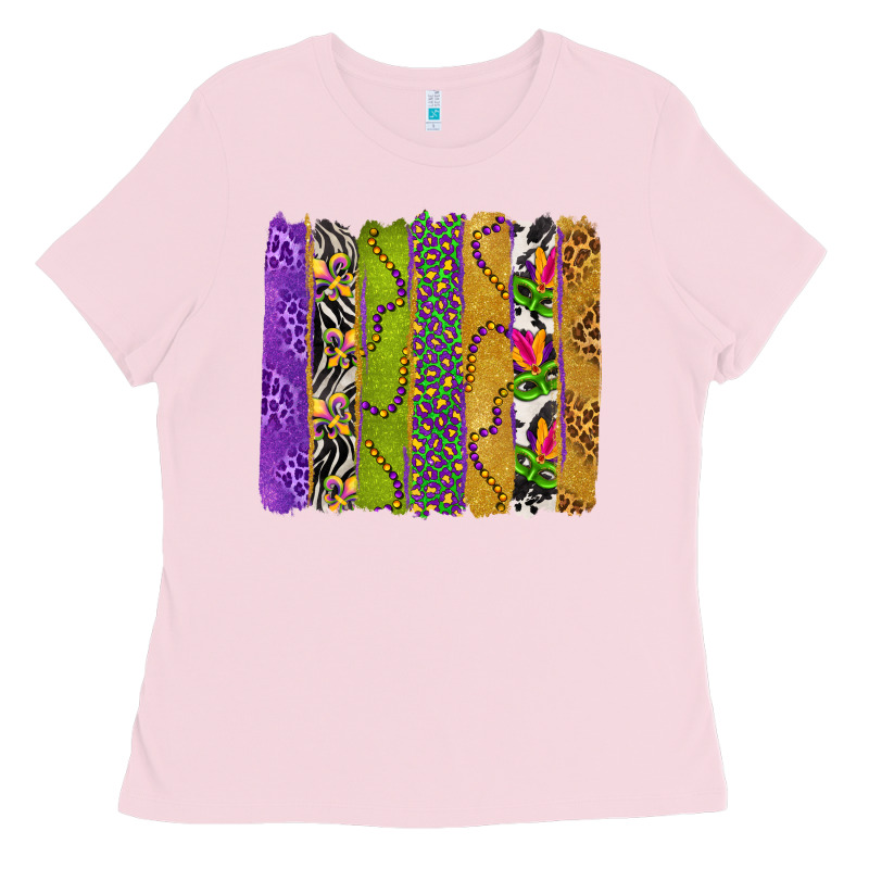 Mardi Gras Brushstrokes Ladies Tee by BundleAndBundleShop | Teevron