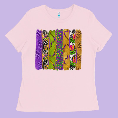 Mardi Gras Brushstrokes Ladies Tee Designed By Bundleandbundleshop