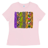 Bubblegum Pink Mardi Gras Brushstrokes Ladies Tee - BundleAndBundleShop