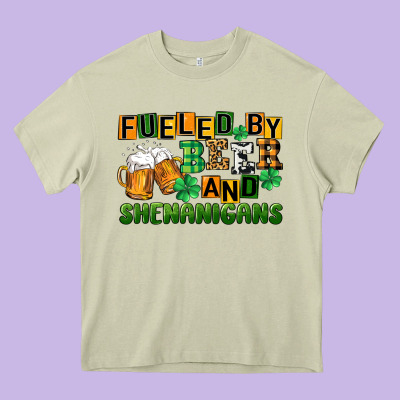 Fueled By Beer And Shenanigans Heavy Core Tee Designed By Cowgirlartshop