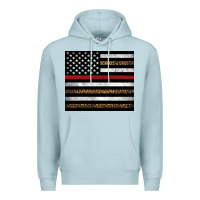 Blue Mist thin red line American flag leopard Premium Hoodie - Artiststas