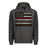 Charcoal Heather thin red line American flag leopard Premium Hoodie - Artiststas