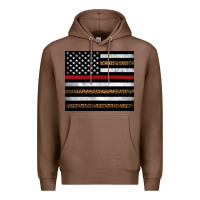 Chestnut thin red line American flag leopard Premium Hoodie - Artiststas