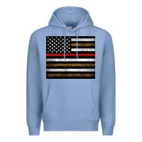 Colony Blue thin red line American flag leopard Premium Hoodie - Artiststas