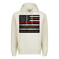 Oatmeal Heather thin red line American flag leopard Premium Hoodie - Artiststas