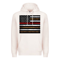 Pale Pink thin red line American flag leopard Premium Hoodie - Artiststas