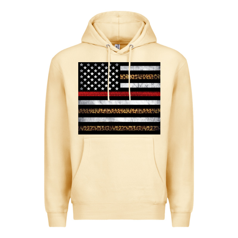 Thin Red Line American Flag Leopard Premium Hoodie by Artiststas | Teevron