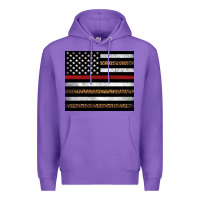 Purple thin red line American flag leopard Premium Hoodie - Artiststas