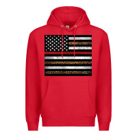 Red thin red line American flag leopard Premium Hoodie - Artiststas