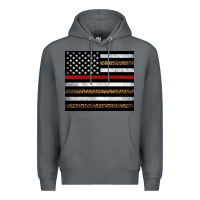 Rock thin red line American flag leopard Premium Hoodie - Artiststas