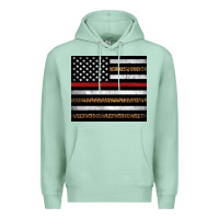 Seafoam thin red line American flag leopard Premium Hoodie - Artiststas