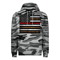 Slate Camo thin red line American flag leopard Premium Hoodie - Artiststas